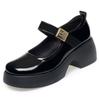 Zapatos de Cuero de Verano, Mocasines de Malla Slip-On de Plataforma Gruesa de Moda para Mujer, Zapatos de Mujer de Nuevo Estilo Británico 2024