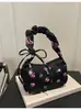 Bolsa de Hombro Dulce Estilo Coreano para Mujer 2026 Nuevo Modelo Bolso de Mano con Lazo Floral Bolsos de Hombro Versátiles con Cordón de Nicho