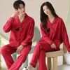Pijama de Pareja Thermolite Otoño/Invierno Cepillado Temperatura Constante Manga Larga Hombre/Mujer Engrosado Cálido Moderno Conjunto de Ropa de Casa