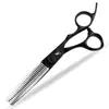 Tijeras de Peluquería Naipson Semi-Negras de 6.0 pulgadas, Tijeras para Cortar el Cabello, Tijeras Planas, Tijeras para Flequillo, Tijeras Dentales, Tijeras Deslizantes