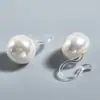Clip para Oreja Minimalista Transparente de Resina Japonesa y Coreana Sin Agujeros en las Orejas Clip Transparente No Alérgico en Forma de U Joyería Creativa de Clip para Oreja con Perlas