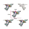 Acessórios de Joias de Liga Metálica com Gotejamento de Óleo DIY Pássaro Colorido Pardal Pingente Pulseira Chaveiro Pingente Decorativo W522