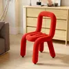 Banqueta de Toucador, Banqueta de Toucador para Quarto, Cadeira de Jantar de Designer com Tubo Curvo, Cadeira Polvo, Cadeira Dopamina para Maquiagem, Cadeira Irregular
