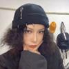 Gorro de lana con aros para mujer, estilo hip hop, de otoño e invierno, con borde perforado y piel de melón, tejido a mano, para hombre y mujer.