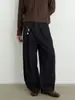 Jeans Anchos de Pierna Ancha con Caída, Corte Curvo, Resistentes a la Decoloración, Cómodos, de Lyocell, Serie Minimalista 26Ss para Hombres y Mujeres