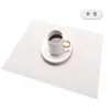Jogo Americano de Tecido e Couro Antiderrapante para Casa, Hotel, Restaurante, Jantar Estilo Ocidental, Tapete Quadrado para Mesa Dupla Face, Impermeável, à Prova de Óleo, Isolante Térmico
