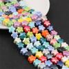 Pulsera de cerámica cuadrada de cinco pétalos con forma de corazón de melocotón y estrella, hecha a mano, con cuentas, para collar, pendientes y accesorios de joyería.