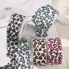 Cinta de Tela Cepillada con Estampado de Leopardo en Forma de Corazón de un Solo Lado para Decoración de Sombreros, Moño DIY, Caja de Regalo, Empaque de Ramo, Cinta en Forma de Corazón