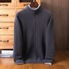 Cárdigan de cachemira para hombre, cuello con cremallera, manga larga, tejido, otoño e invierno, nuevo, para negocios, tallas grandes, chaqueta holgada de lana