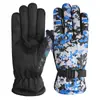 Guantes Gruesos Cálidos de Camuflaje para Ciclismo al Aire Libre Invierno a Prueba de Viento y Frío Bicicleta Forrados de Felpa Algodón Grande Antideslizante