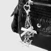 Chaveiro de Prata Tendência Y2K Simples Moda Chave e Cadeado Estrela Fita Laço Casal Pingente de Bolsa