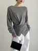 Design de Nicho Senso Cruzado na Cintura Camada Interna Roupa Externa Camada Base Suéter de Tricô de Lã Feminino Tendência 2026 Outono/Inverno Nova Chegada