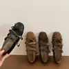 Sapatos Mary Jane femininos de bico quadrado, versáteis e modernos, sapatos casuais de salto baixo para mulheres, novo modelo outono 2026, para aumentar a altura no verão