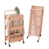 Nuevo Carrito Plegable de Acero al Carbono Estante de Almacenamiento Multicapa Estante de Almacenamiento Extraíble Carrito de Almacenamiento de Bocadillos para Cocina Dormitorio