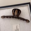 Pinza para el pelo de una palabra estilo francés color caramelo grande simple retro para recogido pinza de tiburón elegante de alta calidad pinza para el pelo tocado para mujeres