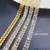 Cadena Brillante Chapada en Oro con Cristales de Zirconia y Pedrería Cadena de Garras Cosida a Mano Accesorios diy Ropa Cuellos Zapatos Sombreros Bolsas Materiales Ninguno