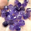 Ametista Natural Cubo de Açúcar Contas Soltas Cristal Lapidado Quadrado Espaçador Contas Feitas à Mão Miçangas Pulseira DIY Acessórios de Joias