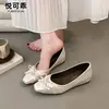 Zapatos de Baile Ballet Francés Estilo Cuero Genuino Tacón Oculto Corte Bajo Zapatos Individuales para Mujer 2026 Otoño Nuevos Mocasines Mary Jane Slip-on