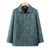 Ropa de otoño para mujeres mayores, blusa de manga larga con cuello de nuevo estilo para madres, cárdigan para abuela de 70 años, abrigo delgado, talla grande