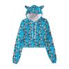 Otoño 2023 Nuevo Navidad Impresión Digital 3D Ombliguera Sudadera con Orejas de Gato Jersey con Capucha