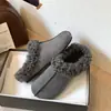 Estilo Nuevo Invierno 2026 Zapatillas de Algodón Cálidas de Corte Bajo Planas sin Cordones con Forro de Borrego y Cubierta de Piel para Mujer