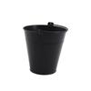 Cubo de hierro galvanizado dedicado de fábrica cubo negro con asa 1.6L cubo de metal para el hogar cubo de hierro galvanizado