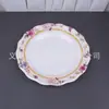 Vajilla de melamina tipo porcelana plato redondo plato corrugado plato de plástico plato de impresión blanca plato de fruta