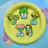 Planta con Flor Grande Accesorios Planos para Joyería Bolsas Accesorios para el Cabello Hechos a Mano Accesorios DIY Parche de Pegamento Suave de PVC Rosa