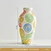 Vaso de Cerâmica Original Linha Simples Cor Dopamina Arranjo de Flores Arte Decoração de Mesa para Sala de Estar Presente de Inauguração