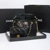 Estilo Europeo y Americano Bolso para Suegra Pequeño Rombo Fragante Cadena Retro Color de Paseo Combinación de Colores Azul Verdura Bolso de Hombro Individual Estilo Nuevo