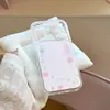 Funda para Teléfono Móvil Rosa Manzana 17Pm Iphone16Pro Dorado Transparente 18 Estilo Coreano Dulce 15 Adecuada para Soporte de Pegar