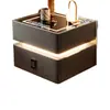 Mesa de Cabeceira Inteligente Moderna Simples Madeira Maciça com Luz Quarto Luz Luxo Multifuncional Carregamento Sem Fio Bluetooth Armário de Cama Inteligente