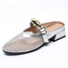Zapatos Mary Jane de Malla para Mujer, Tallas 35-43, Puntera Redonda con Pedrería, Boca Baja, Bailarinas de Tacón Grueso, Directo de Fábrica, Venta Caliente Transfronteriza