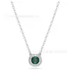 Shijia Réplica 1:1 Colar Vintage de Diamante Único em Fileira Redonda, Colar Botão Elegante Personalizado de Diamante Inteiro para Mulheres