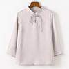 Retro para Mujer 2025 Primavera Nuevo Top Estilo Chino Ropa de Té con Hebilla Estilo Chino para Mujer Camiseta Elegante