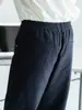 Calça Casual Masculina Outono 2026 Mistura de Liocel, Linho e Algodão com Cintura Meio Elástica e Perna Reta, com Textura Amiga da Pele Semelhante a Nuvens