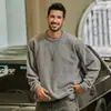 Suéter Pesado de Veludo Chenille Estilo Retrô Americano para Homens, Malha Quente Nova para Primavera e Outono, Suéter de Malha Solto Masculino
