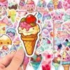 50 Pegatinas de Cono Coloridas, Estilo Ins Verano Cono Chocolate Helado Lindas Pegatinas de Graffiti