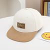 Sombrero de sol infantil de moda coreana a contraste de color que combina con todo para exteriores, gorra de béisbol hip-hop, nuevo cuero estándar, ala plana, gorra hip-hop