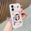 Suporte rotativo Cartoon Little Jade, adequado para capas de celular Apple 17 Pro Max, design fofo para meninas, também compatível com telefones Huawei e Xiaomi, grande janela de visualização