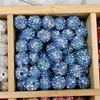 Bola de diamante incrustada con cuentas de cristal de pedrería, cuentas con agujero, cuentas espaciadoras, hechas a mano, material para colgante de pulsera de mano, accesorios de joyería DIY al por mayor