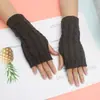 Luvas de lã tricotadas quentes de outono e inverno para homens e mulheres, luvas curtas de malha com torção em oito, luvas de braço, luvas de braço, atacado