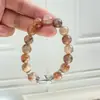 Pulsera Xirui Negra Dorada Natural de un Solo Círculo Regalo Personalizado Diseño de Nicho Joyería DIY Pulsera de Cristal Blanco para Mujer