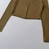 Venta al por mayor de ropa para mujer estilo europeo y americano transfronteriza 2026 otoño nuevo cárdigan versátil de punto con botones, cuello en V, ajustado, ligeramente transparente
