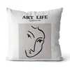 Almofada Decorativa Estampa de Linha Artística Minimalista Almofada para Sofá de Casa Almofada de Cabeceira Pedido em Lote