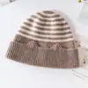 Venta al por mayor de fábrica Cachemira Transfronterizo Otoño e Invierno Nuevo Rayado Unisex Bebé Engrosado Cálido Protección para los Oídos Gorro para la Cabeza Infantil