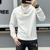Suéter de marca de moda de estación europea para hombre, cuello redondo, corte slim, jersey de alta gama para hombre, otoño, lujo ligero, marca grande, camiseta de manga larga, moda