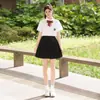 Uniforme Escolar JK Estilo Preppy Traje de Uniforme Escolar Estudiante de Secundaria Estudiante de Preparatoria Camisa Blanca Camisa Uniforme de Performance para Coro Femenino