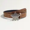 Estilo Europeo y Americano Chica Atractiva Diaria Textura Marrón Hebilla de Presión Estrella Patrón de Estrellas Hebilla por Lotes Unisex