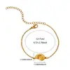Pulsera de Sol Cruz de Acero Inoxidable Chapado en Oro Colgante de Sol Espiral Cadena Empalmada Joyería de Mano Retro de Nicho para Mujer Al por Mayor